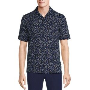 NWT Rowm XXL Blue Sirena The Weekender Short Sleeve Jacquard Mermaid Print Shirt